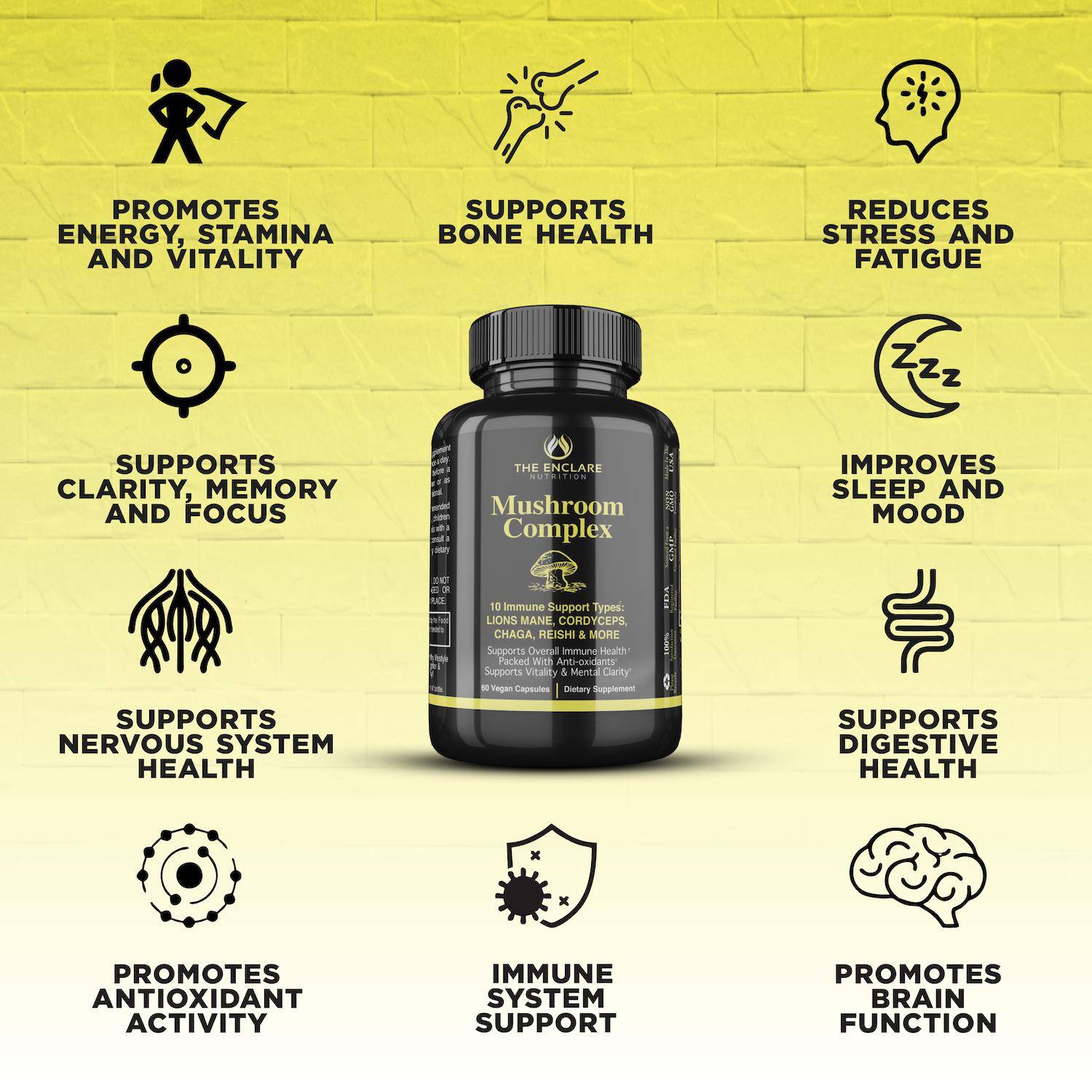 10-in-1 Mushroom Complex - Enclare Nutrition